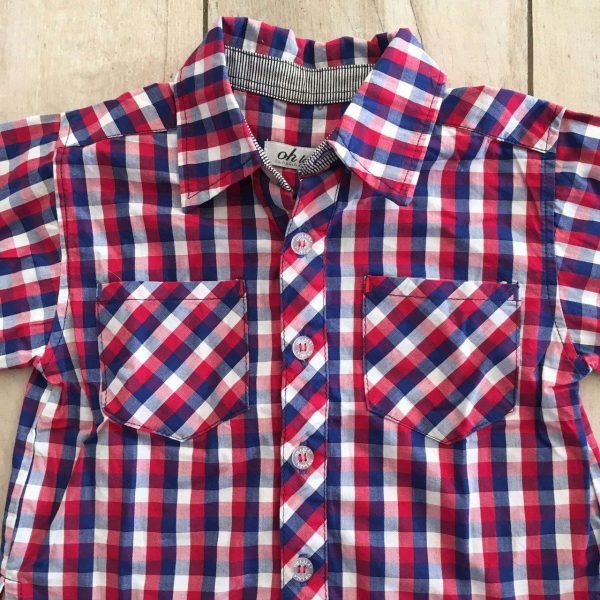 Camisa ML a Cuadros Rojo/Azul OHLALA - Imagen 2