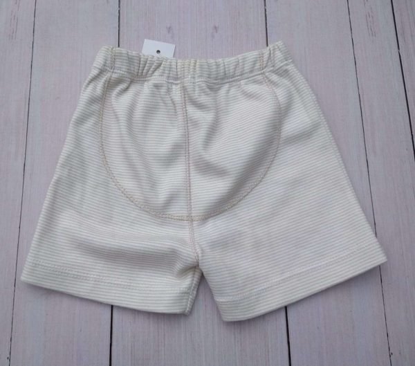 Short de algodon rayado blanco y beige - NUEVO! - Imagen 2