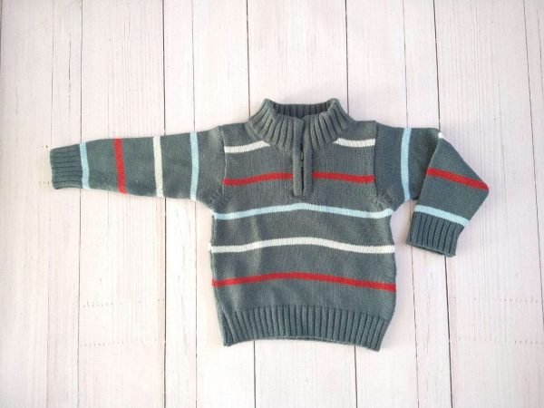 Sweater rayado medio cierre Ines Meyes