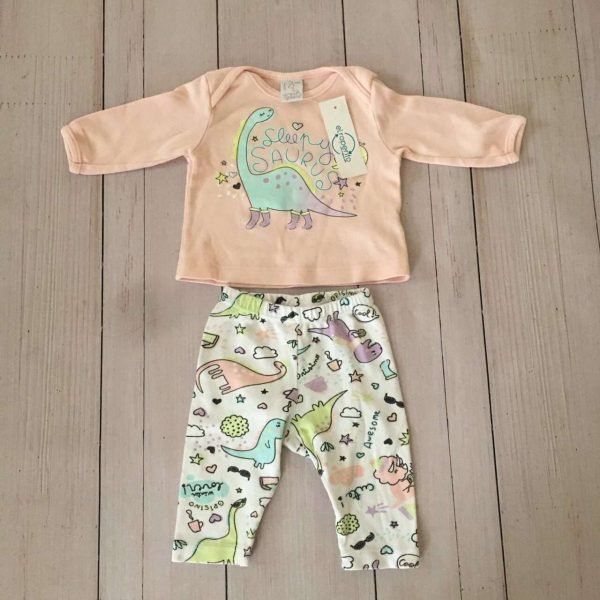 SET REMERA ML PANTALON DINOSAURIOS GRISINO