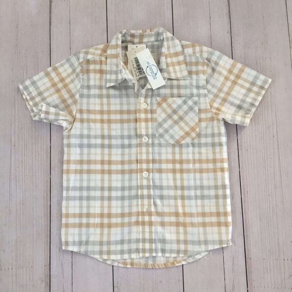 Camisa a cuadros bca/beige/gris CHEEKY NUEVA