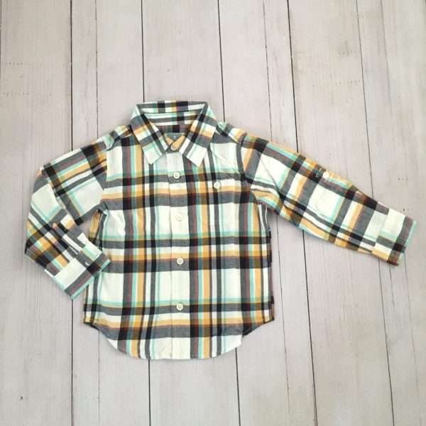 Camisa escocesa bca/verde/negro Gap