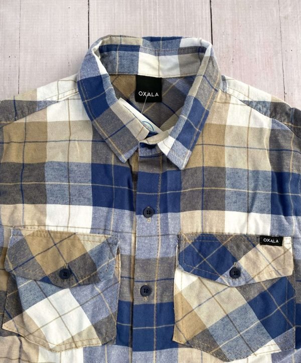 Camisa ML Beige-Azul OXALA - Imagen 2