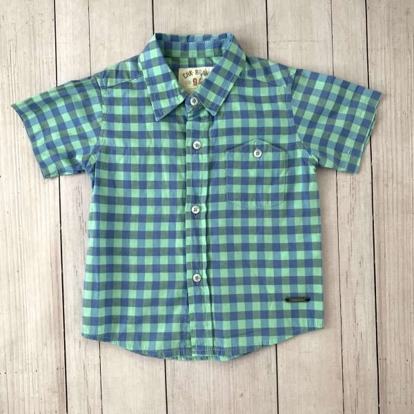 Camisa MC Cuadros verde-azul CHEEKY