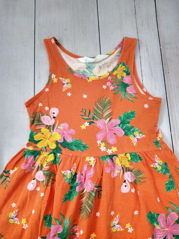 Vestido estampado naranja, HYM - Imagen 3