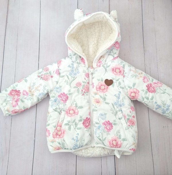 Campera de abrigo con corderito, floreada MIMO