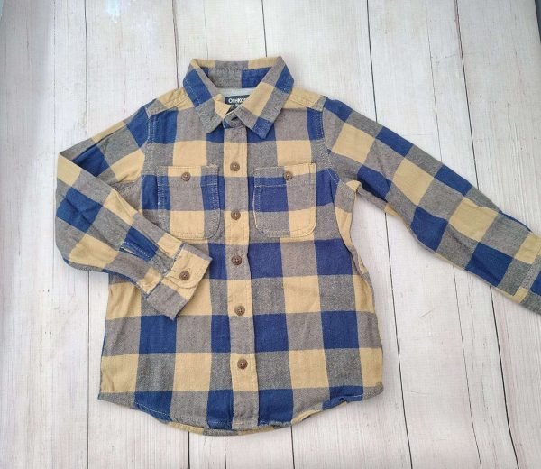 Camisa leñadora a cuadros marron y azul OSH KOSH