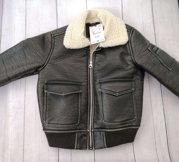 Campera de cuero con corderito NUEVA!! ZARA