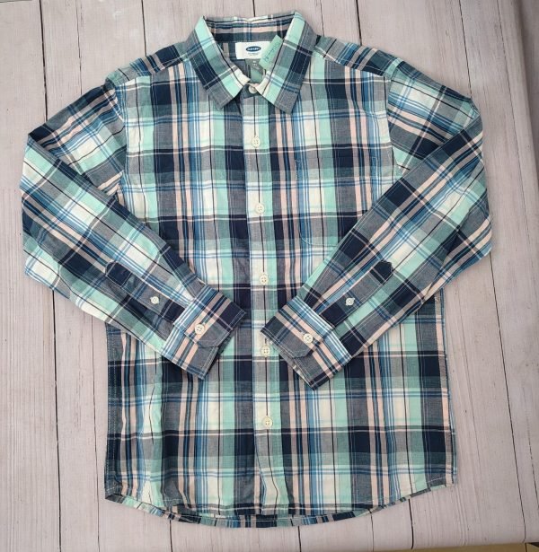 Camisa ml cuadrille azul OLD NAVY