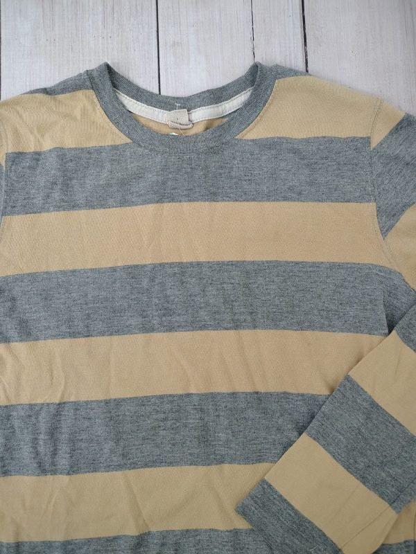 Remera ml rayada beige y gris - Imagen 2