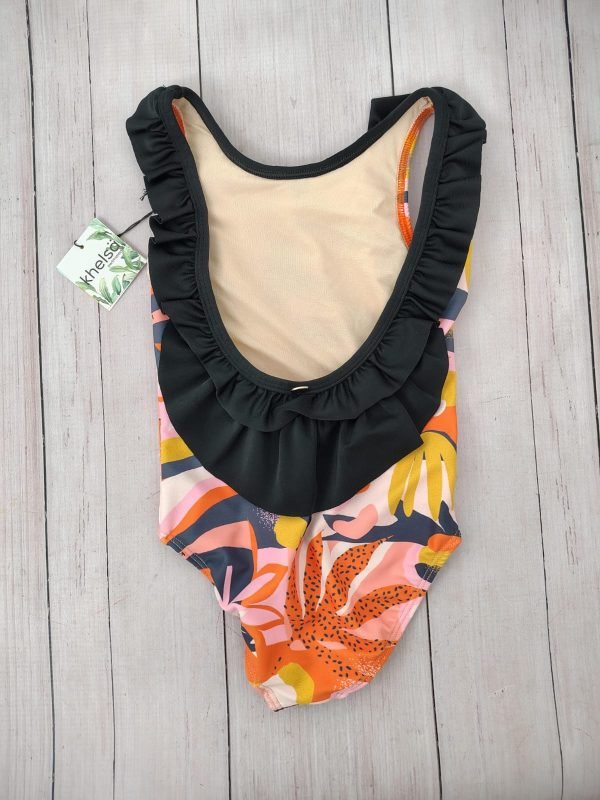 traje de baño flowery, volado negro, espalda baja KHELSA T.2 - Imagen 2